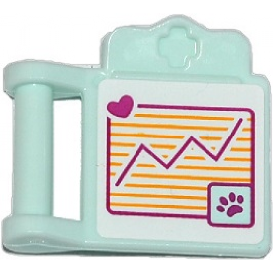 Friends Accessories Medical Clipboard with Chart with Pink Heart and Paw Print Pattern (Sticker) - Set 41085