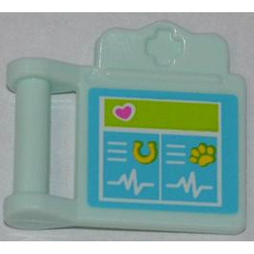 Friends Accessories Medical Clipboard with Pink Heart, Yellow Horseshoe, Paw Print and White Heart Monitor Lines Pattern (Sticker) - Set 3188