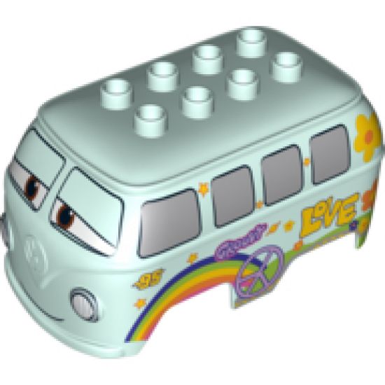 Duplo, Vehicle Car Body 8 Top Studs with Cars Fillmore Pattern