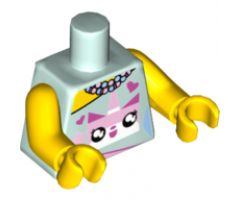 Torso Female Outline Dress with Pink Unikitty, Hearts, Stars and Beaded Necklace Pattern / Yellow Arms / Yellow Hands