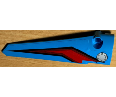 Technic, Panel Fairing # 6 Long Smooth, Side B with Gas Hatch and Red, Dark Red and Black Lines Pattern (Sticker) - Set 42077