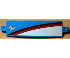 Technic, Panel Curved 3 x 13 with Hood Closing and White, Red, Dark Red and Black Curved Lines Pattern Model Right Side (Sticker) - Set 42077