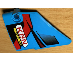 Technic, Panel Fairing #13 Large Short Smooth, Side A with 'KRN POWERTOOLS' Red, Vent and Red, Black and Dark Red Lines Pattern (Sticker) - Set 42077