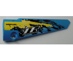 Technic, Panel Fairing # 6 Long Smooth, Side B with 'XRFUEL', 'TR TRACKED RACER' and Black, Yellow and White Splotches Pattern (Sticker) - Set 42095