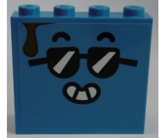 Brick 1 x 4 x 3 with Face with Sunglasses Pattern on Both Sides (Stickers) - Set 60253