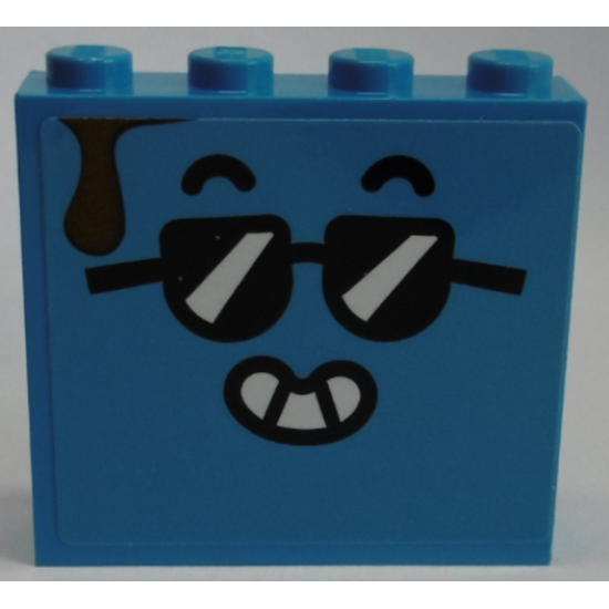 Brick 1 x 4 x 3 with Face with Sunglasses Pattern on Both Sides (Stickers) - Set 60253