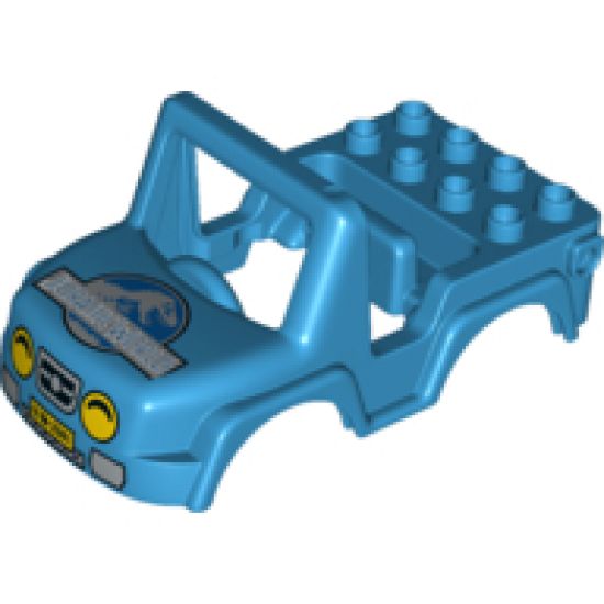 Duplo, Vehicle Car Body Off Road with Headlights and Jurassic World Logo Pattern
