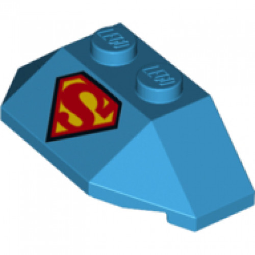 Wedge 2 x 4 Triple with Superman 'S' Logo Reverse Pattern