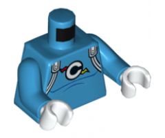 Torso Shirt with White Shoulder Straps, 'C' with Red and Yellow Lightning Pattern / Dark Azure Arms / White Hands