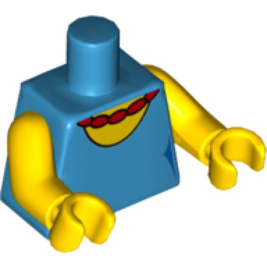 Torso Simpsons Dress with Round Neckline and Red Necklace Pattern / Yellow Arms / Yellow Hands