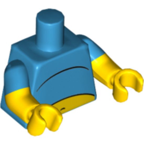 Torso Simpsons Yellow Stomach Pattern / Yellow Arms with Dark Azure Short Sleeves Pattern / Yellow Hands