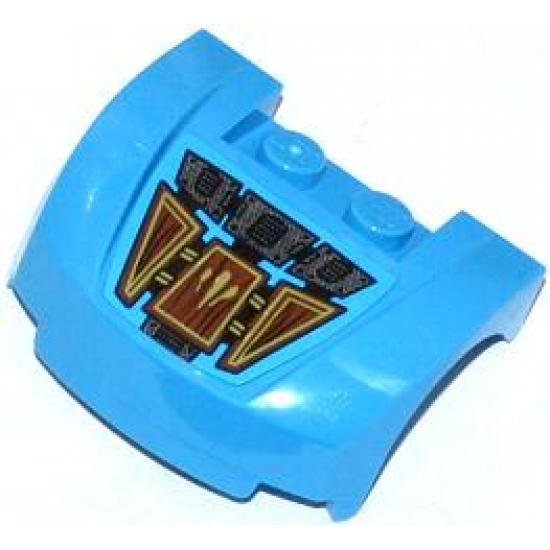 Vehicle, Mudguard 3 x 4 x 1 2/3 Curved Front with Metal and Wooden Armor Components Pattern (Sticker) - Set 70008