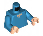 Torso Pixelated Light Nougat Neck Pattern (Minecraft Steve) / Dark Azure Arms / Light Nougat Hands
