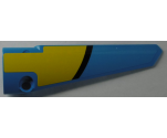 Technic, Panel Fairing # 6 Long Smooth, Side B with Black Curved Line on Dark Azure and Yellow Background Pattern (Sticker) - Set 42074