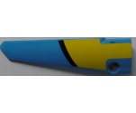 Technic, Panel Fairing # 5 Long Smooth, Side A with Black Curved Line on Dark Azure and Yellow Background Pattern (Sticker) - Set 42074