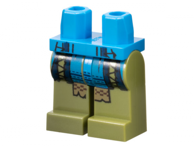 Hips and Olive Green Legs with Dark Azure Loincloth Pattern