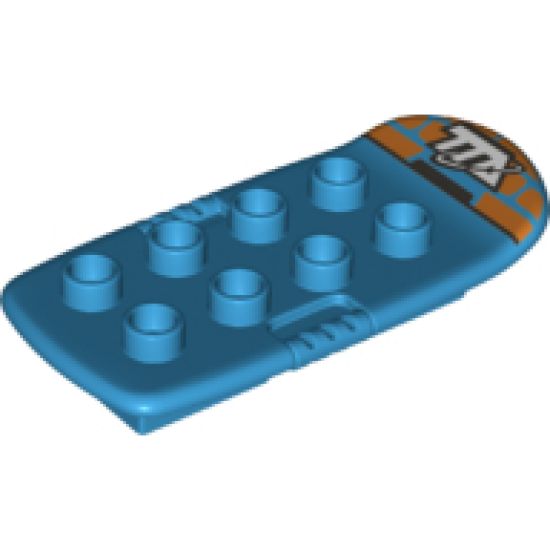 Duplo, Figure Wear & Utensil Blastboard / Hoverboard with White 'TTA' and Orange Rectangles Pattern