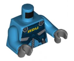 Torso Alien Conquest ADU Soldier with Protection Vest Pattern / Dark Azure Arms / Dark Bluish Gray Hands