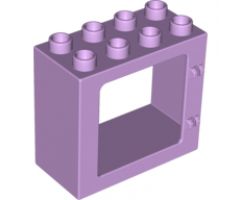 Duplo, Building Door / Window Frame 2 x 4 x 3 Flat Front Surface, Completely Open Back