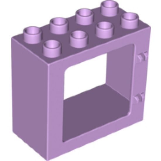 Duplo, Building Door / Window Frame 2 x 4 x 3 Flat Front Surface, Completely Open Back
