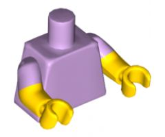 Torso Plain / Yellow Arms with Lavender Short Sleeves Pattern / Yellow Hands