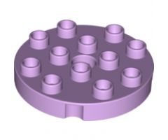 Duplo, Plate Round 4 x 4 with 1 Hole with Locking Ridges