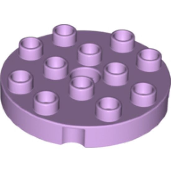 Duplo, Plate Round 4 x 4 with 1 Hole with Locking Ridges