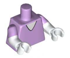 Torso V-Neck with White Undershirt Pattern / White Arms with Lavender Short Sleeves Pattern / White Hands