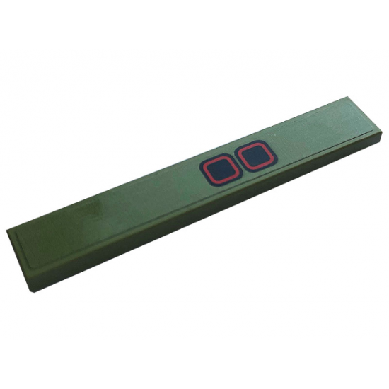 Tile 1 x 6 with Two Squares with Red Outlines (Brake Lights) Pattern (Sticker) - Set 42110