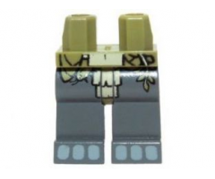 Hips and Dark Bluish Gray Legs with Olive Green and Tan Loincloth and Light Bluish Gray Toes Pattern
