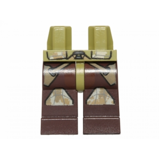 Hips and Dark Brown Legs with SW Clone Trooper Camouflage Knee Pads and Two Holsters Pattern