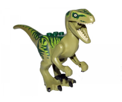 Animal, Dinosaur Raptor / Velociraptor with Dark Green Back, Lime Markings and Black Claws (Jurassic World Charlie)