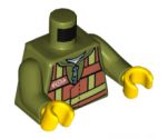 Torso Train, Safety Vest with Train Logo Pattern on Both Sides / Olive Green Arms / Yellow Hands