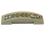 Slope, Curved 4 x 1 Double with Scales, Teeth and Lime Line Pattern Model Right Side (Sticker) - Set 70006