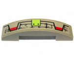 Slope, Curved 4 x 1 Double with Scales, Lime Button and Red Markings Pattern Model Right Side (Sticker) - Set 70006