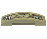 Slope, Curved 4 x 1 Double with Scales, Teeth and Lime Line Pattern Model Left Side (Sticker) - Set 70006