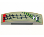 Slope, Curved 4 x 1 Double with Scales, Vines and Teeth Pattern Model Left Side (Sticker) - Set 70001