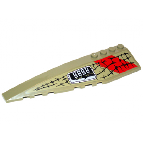 Wedge 12 x 3 Left with Scales, Gray Buttons and Red Markings Pattern (Sticker) - Set 70006