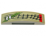 Slope, Curved 4 x 1 Double with Scales, Vines and Teeth Pattern Model Right Side (Sticker) - Set 70001