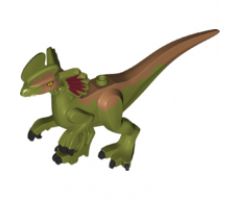 Animal, Body Part Dinosaur Middle Dilophosaurus with Rubbery Tail, Dark Red and Medium Nougat Markings Pattern