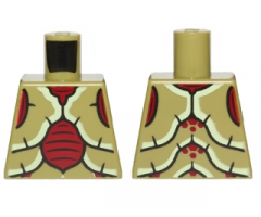 Torso Galaxy Squad Mosquitoid with Dark Red, Yellowish Green and Black Exoskeleton Pattern