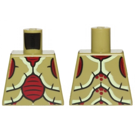 Torso Galaxy Squad Mosquitoid with Dark Red, Yellowish Green and Black Exoskeleton Pattern