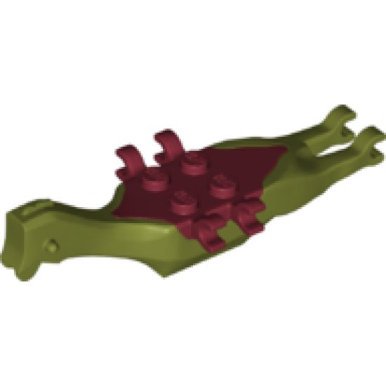 Animal, Body Part Dinosaur Middle Pteranodon, 4 Studs, 6 Clips with Dark Red Top