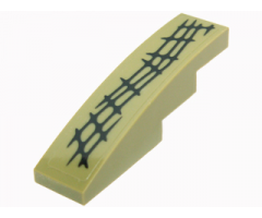 Slope, Curved 4 x 1 with Black Scales Pattern Model Upper Right (Sticker) - Set 70014