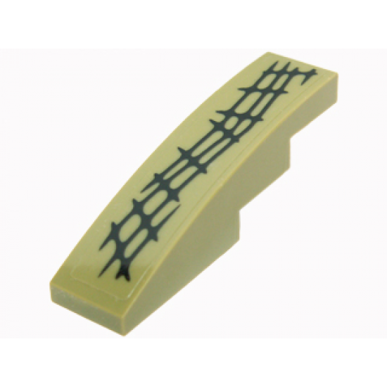 Slope, Curved 4 x 1 with Black Scales Pattern Model Upper Right (Sticker) - Set 70014