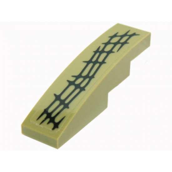 Slope, Curved 4 x 1 with Black Scales Pattern Model Lower Left (Sticker) - Set 70014