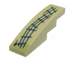 Slope, Curved 4 x 1 with Black Scales Pattern Model Lower Right (Sticker) - Set 70014
