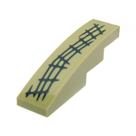 Slope, Curved 4 x 1 with Black Scales Pattern Model Lower Right (Sticker) - Set 70014
