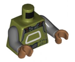 Torso SW Resistance Ground Crew Overalls, Work Belt and White Trapezoid Shape Pattern / Dark Bluish Gray Arms / Medium Nougat Hands