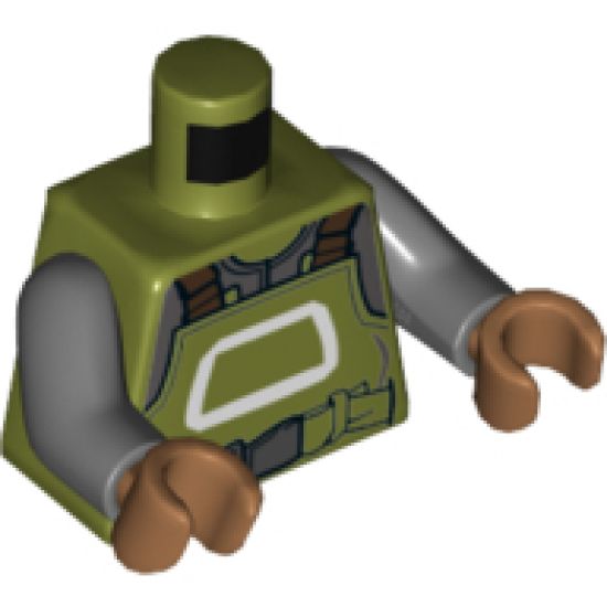 Torso SW Resistance Ground Crew Overalls, Work Belt and White Trapezoid Shape Pattern / Dark Bluish Gray Arms / Medium Nougat Hands